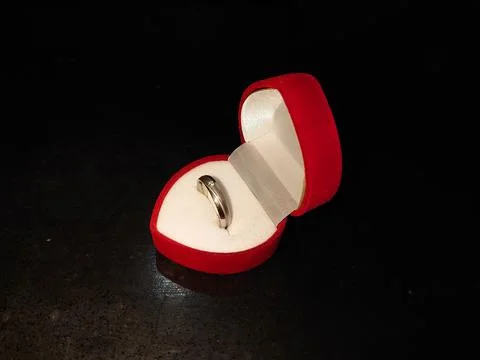 A beautiful ring with the box Stock Photos