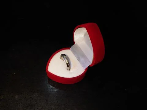 A beautiful ring with the box Stock Photos