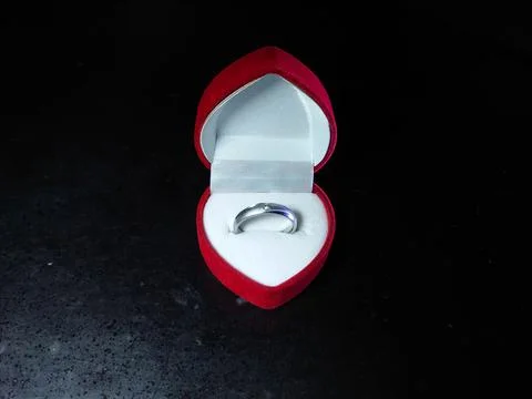 A beautiful ring with the box Stock Photos