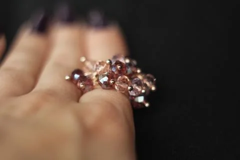 Beautiful ring on the finger Foto stock