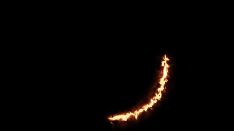 Beautiful ring of fire on black background. Stock Footage 149149868