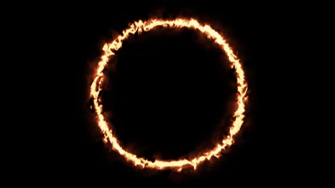 Beautiful ring of fire on black background Stock Footage 149150218