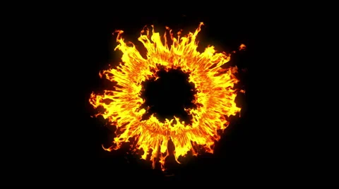 Beautiful Ring of Fire Looped. HD 1080. Alpha channel. Vidéo 48038582
