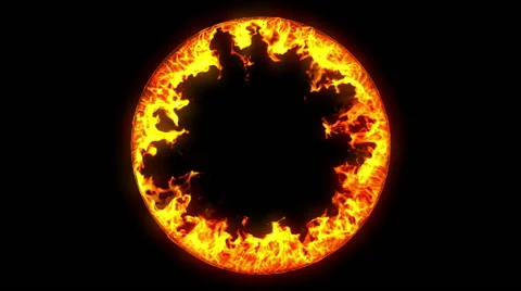 Beautiful Ring of Fire Looped. HD 1080. Alpha channel. Stock-Footage 48486641