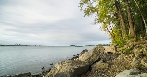 Beautiful river  and sky Time lapse  Stock Footage 117393699