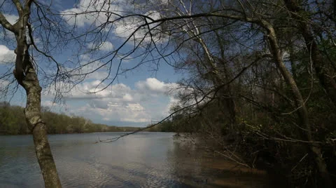 Beautiful river landscape Stock Footage 22935332