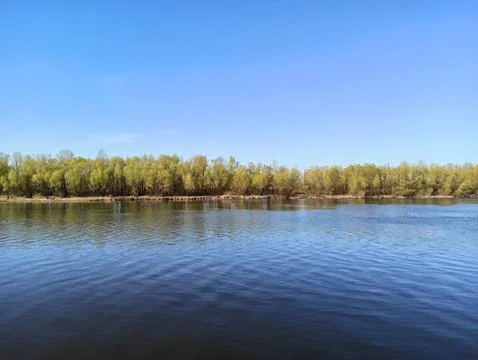 Beautiful river landscape in spring Foto stock