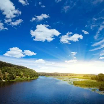 Beautiful river nature background Foto stock