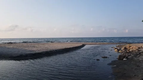 Beautiful River Stream Flowing Into the Sea 動画素材 337839241