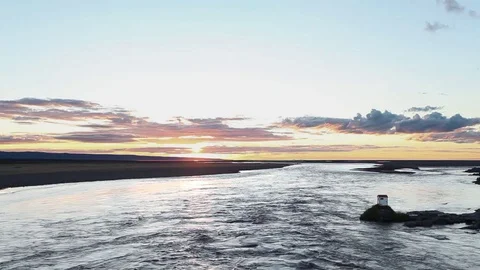 Beautiful river at sunset Stock Footage 70703520