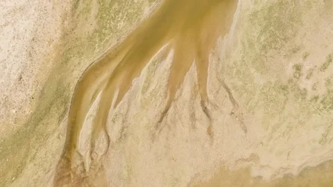Beautiful river texture. Vistula river. Wisła. Poland. Aerial shot. Video stock 237701376