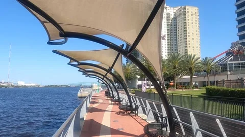 Beautiful river walk Stock Footage 155753239