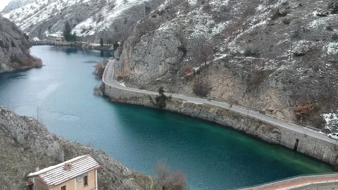 Beautiful river in the winter Stock Footage 114749013