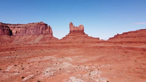 Beautiful Rock Formation of Eagle Mesa and Mexican Hat Stock Footage 171731466