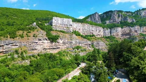 The beautiful rock formations within the Iskar Gorge Stock-Footage 252383840