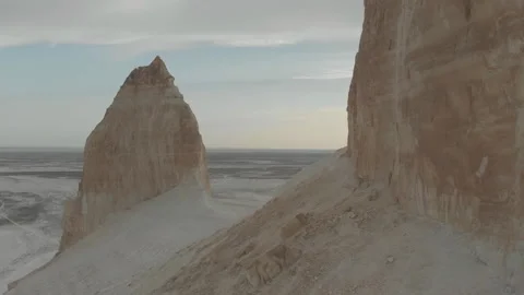 Beautiful rocks and mountains. Boszhira. Chink of Ustyurt. Stock Footage