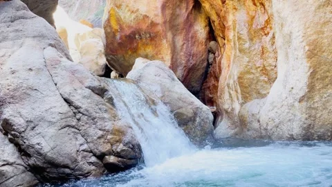 Beautiful rocky waterfall. Stock Footage 301554127