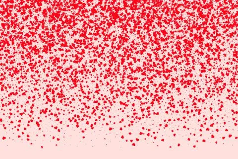 Beautiful romantic background of many red hearts on a pink background.Holiday Stock Illustration