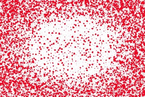 Beautiful romantic background of many red hearts on a white background Stock Illustration