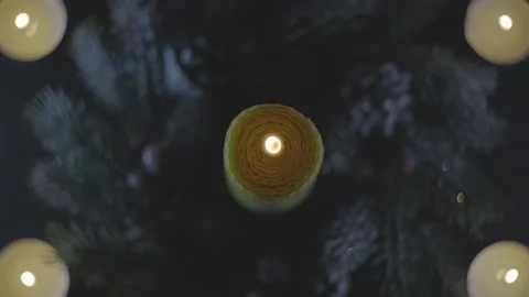 A beautiful romantic composition of candles. Video stock 233616261