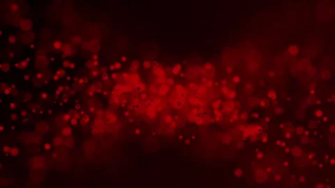Beautiful romantic red bubbles with particles slowly falling background Video stock 255886591