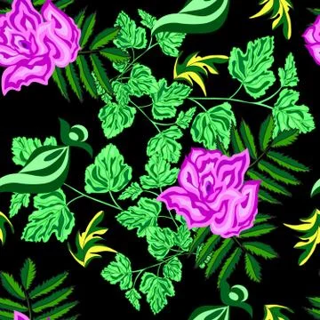 Beautiful roses abstract seamless pattern 스톡 일러스트