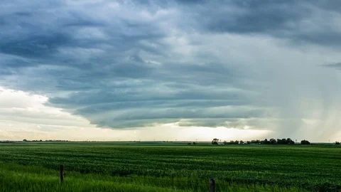 Beautiful rotating supercell and storm over the Canadian Prairies Stock Footage 116277683