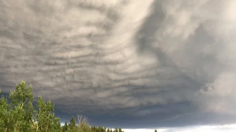 Beautiful rotating supercell and storm over the Canadian Prairies Stock Footage 116279670