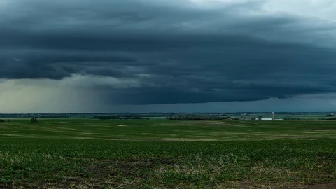Beautiful rotating supercell and storm over the Canadian Prairies Stock Footage 116279719
