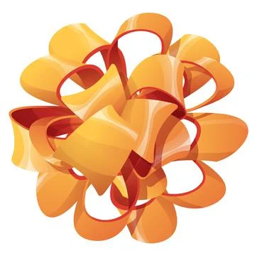 Beautiful round bow for decorating a gift box on an isolated background. Fest Stock Illustration