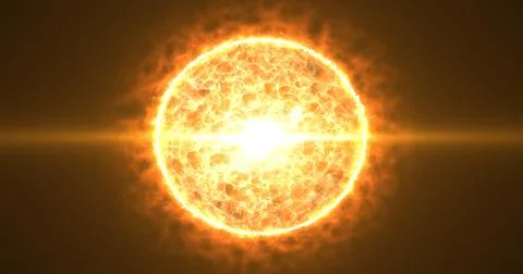 Beautiful round bright sphere glowing orange fiery star burning with magical  Stock Illustration