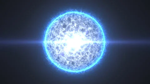 A beautiful round bright sphere of a luminous star burning with magical white Видео 221795528