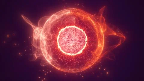 A beautiful round bright sphere of a luminous blue star burning with plasma.. Stock Illustration