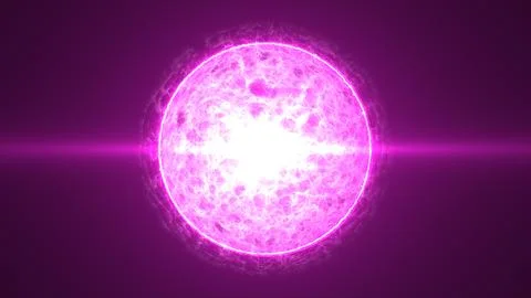 A beautiful round bright sphere of a luminous purple star burning with plas.. Stock Illustration