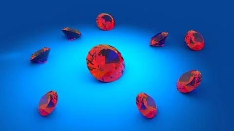Beautiful ruby gems Stock Illustration