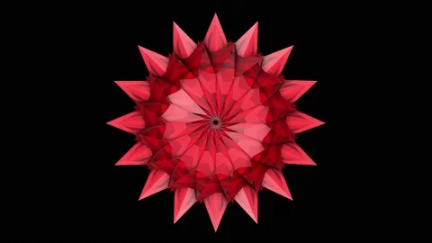 Beautiful ruby kaleidoscope. Abstract loop 3d animation. Video stock 223170343