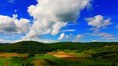 Beautiful rural landscape in Germany with patchwork farmlands, hills, and 動画素材 282722808
