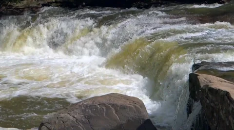 Beautiful Rushing Waterfall 10 Stock Footage 36542386