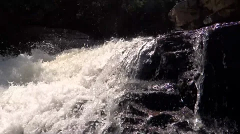 Beautiful Rushing Waterfall 2 Stock Footage 36542345
