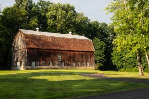 Beautiful rust colored barn Stock Photos