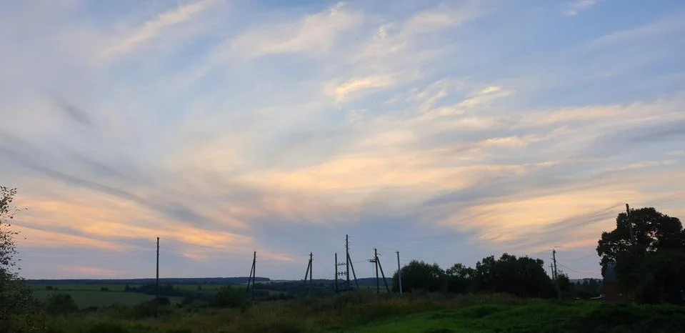 BEAUTIFUL RUSTIC SUNSET IN SUMMER Stock Photos
