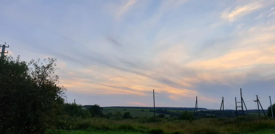 BEAUTIFUL RUSTIC SUNSET IN SUMMER Stock Photos