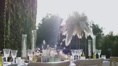 Beautiful rustic wedding decor outdoor Video stock 245255309