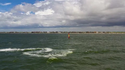 A beautiful sailboat races by Video stock 205089585