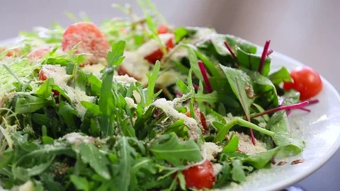 A beautiful salad close up Stock Footage 74428581