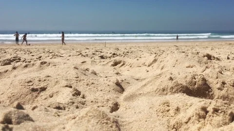 Beautiful Sand Beach In Summer, Panning Shot Stock Footage