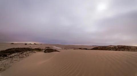 Beautiful Sand Dunes and Epic Clouds at Night Motion Control Timelapse Stock Footage 35426341