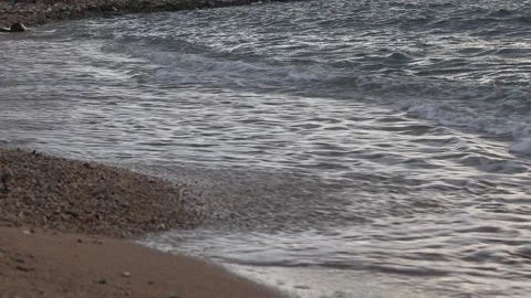 Beautiful sandy beach and soft blue ocean wave Video stock 247710775