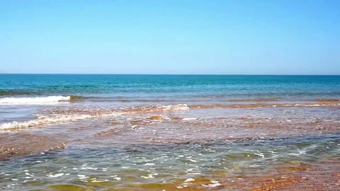 Beautiful sandy beach Stock Footage 75040287