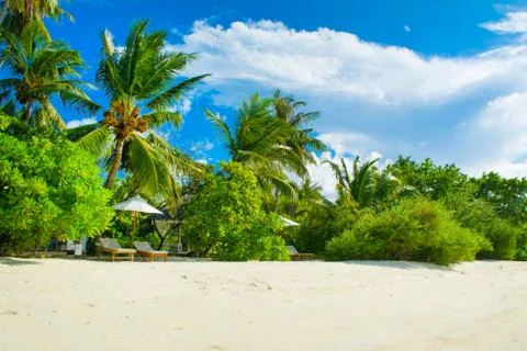 Beautiful sandy beach Stock Photos